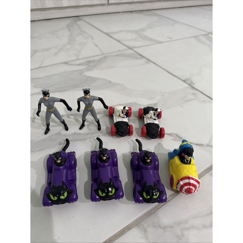 Lot of 8 Vintage McDonald's Batman Returns Happy Meal Toy Cars 1991 Catwoman Sca